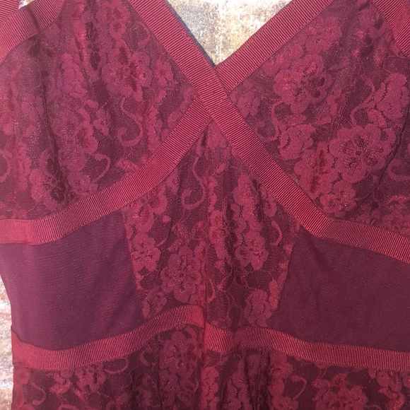 Sold!  free people taped lace slip maroo - Picture 4 of 5